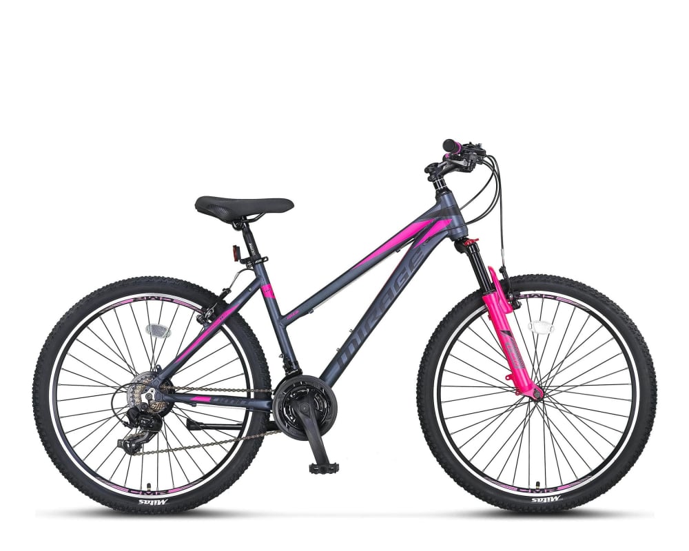 Bicicleta MTB Umit Mirage Lady, 21 viteze, culoare gri roz, roata 24  , cadru din aluminiu