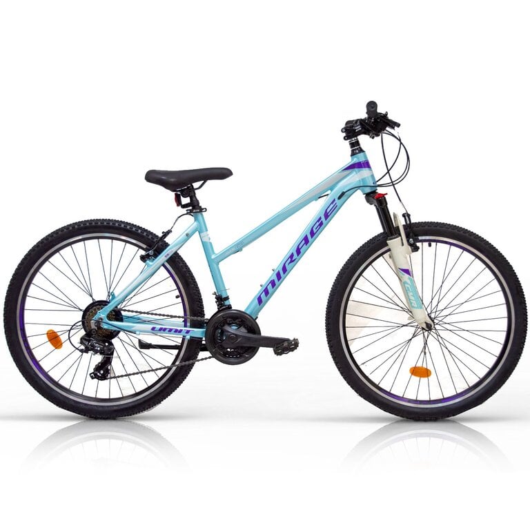 Bicicleta MTB Umit Mirage Lady, 21 viteze, culoare turcoaz, roata 24 , cadru din aluminiu, frana V-Brake