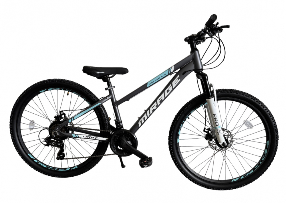 Bicicleta MTB Umit Mirage Lady 2D, 21 viteze, culoare gri turcoaz, roata 26  , cadru din aluminiu, frana disc