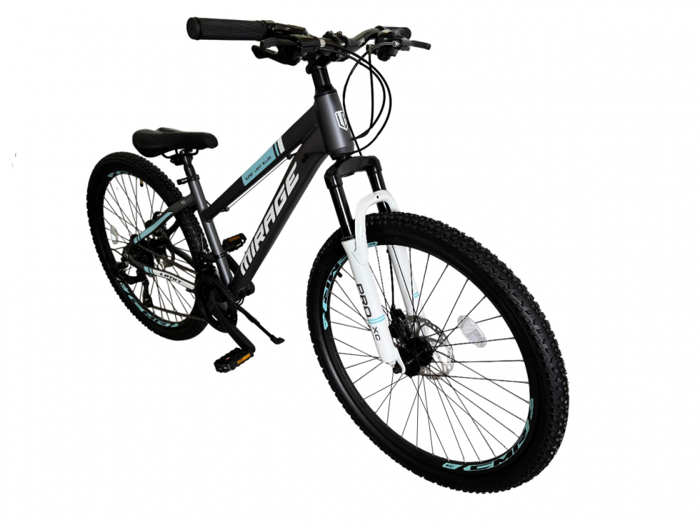 Bicicleta MTB Umit Mirage Lady 2D, 21 viteze, culoare gri/turcoaz, roata 26", cadru din aluminiu, frana disc [2]