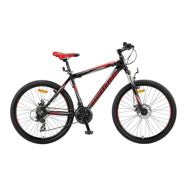 Bicicleta MTB Umit Mirage, roata 27.5 , cadru 17 din aluminiu, 21 viteze, culoare negru rosu, frana disc hidraulic