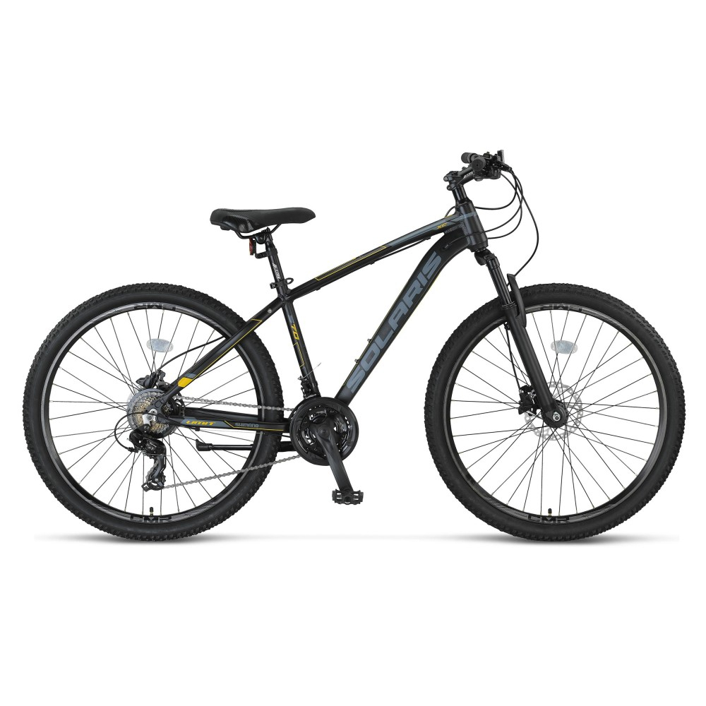 Bicicleta MTB Umit Solaris, 21 viteze, culoare negru/galben, roata 27.5", cadru din aluminiu 18", frana hidraulica [1]