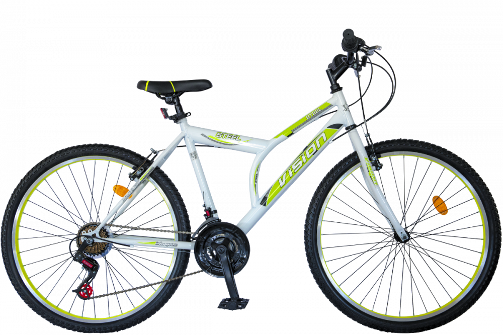 Bicicleta MTB Vision Steel Man Culoare Alb Verde Roata 26   Otel