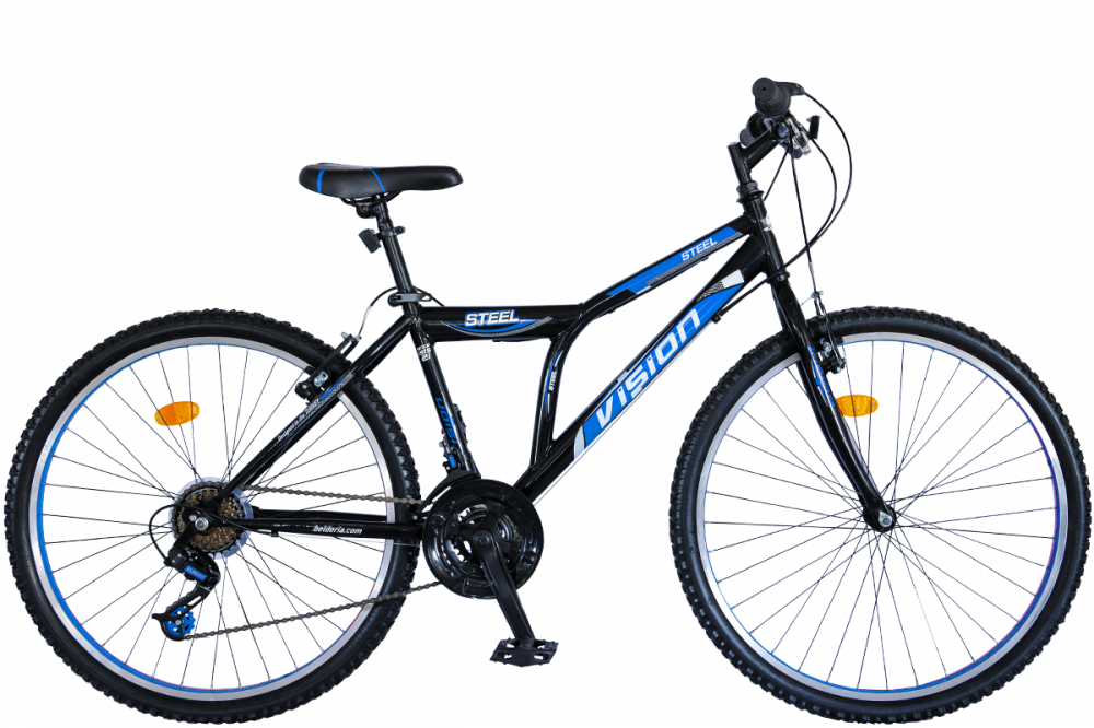 Bicicleta MTB Vision Steel Man Culoare Negru Albastru Roata 26 Otel