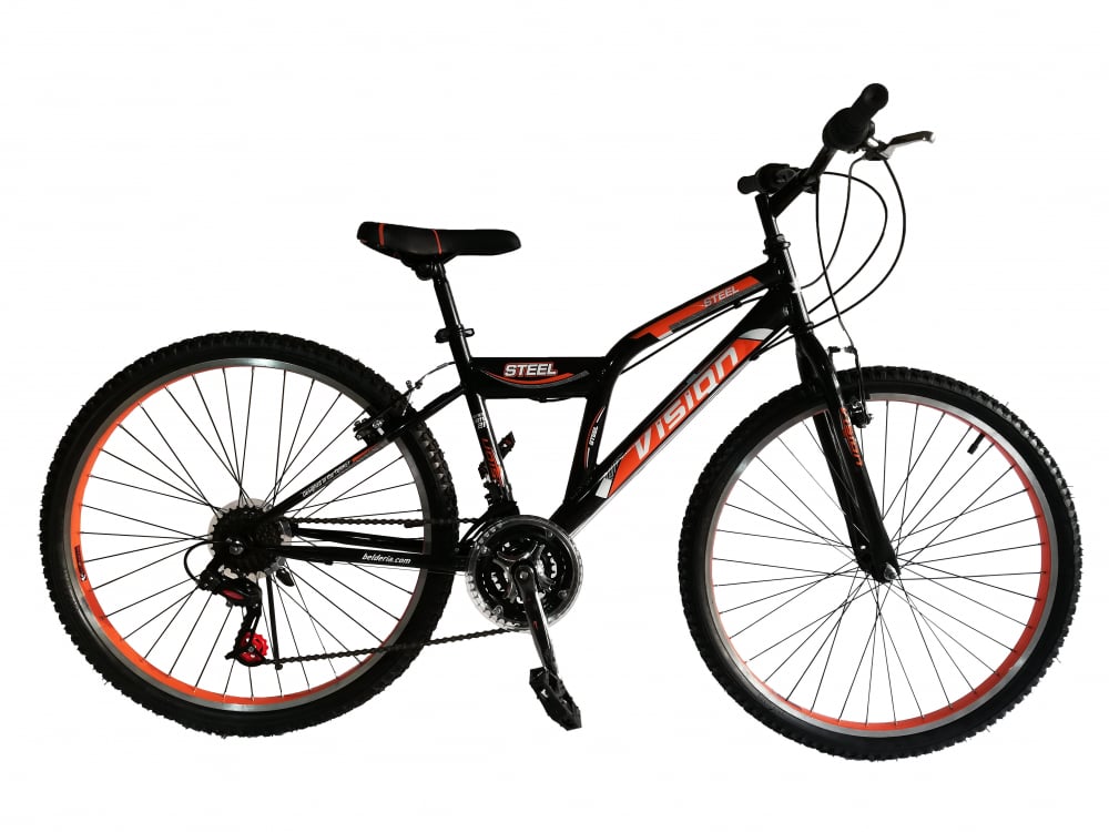 Bicicleta MTB Vision Steel Man Culoare Negru Portocaliu Roata 26   Otel