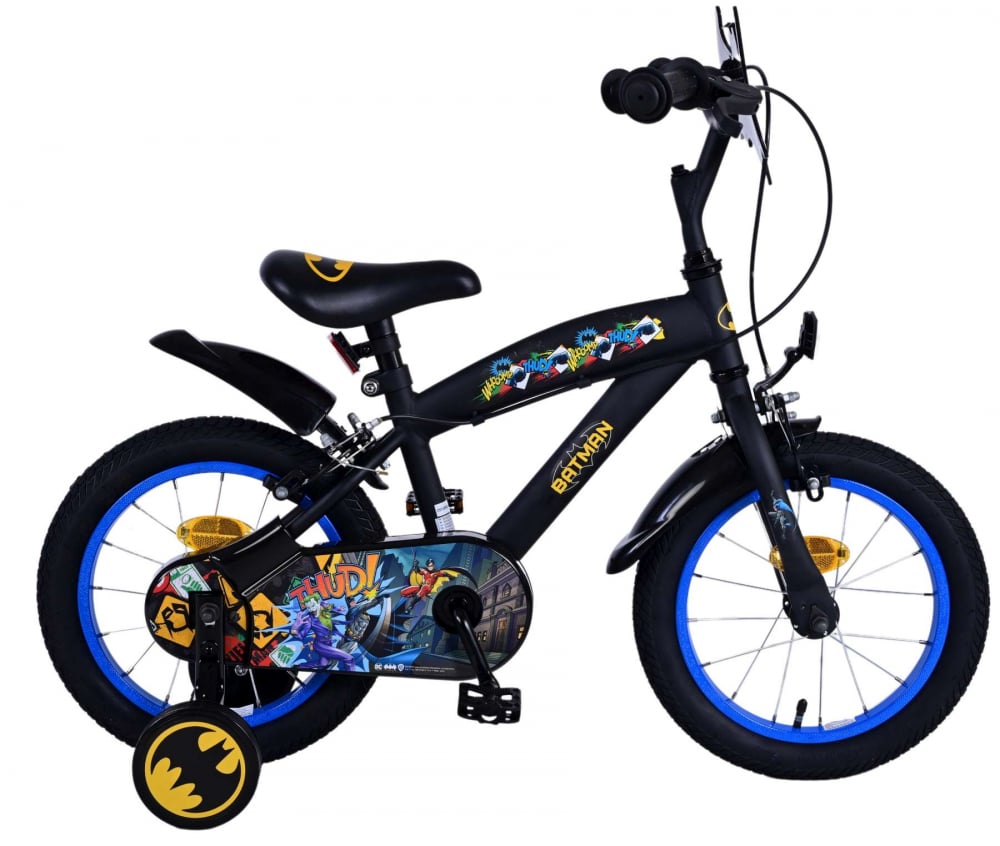 Bicicleta pentru baieti Batman, 14 inch, culoare negru, frana de mana fata si spate