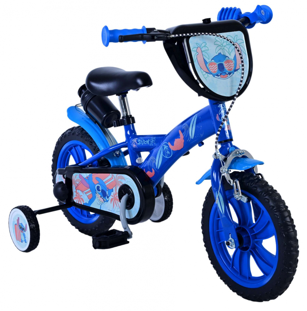 Bicicleta pentru baieti Disney Stitch, 12 inch, culoare albastru, frana de mana fata si contra [6]