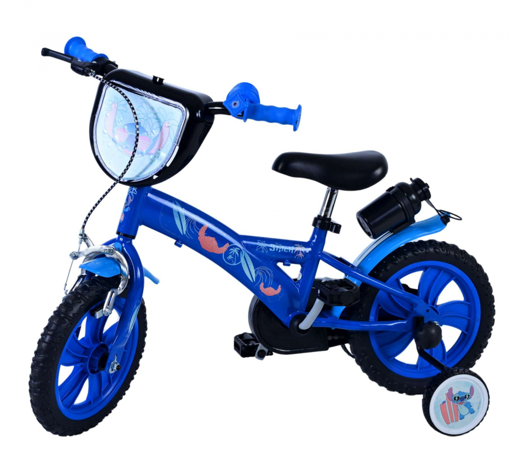 Bicicleta pentru baieti Disney Stitch, 12 inch, culoare albastru, frana de mana fata si contra [2]