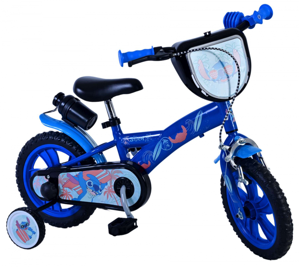 Bicicleta pentru baieti Disney Stitch, 12 inch, culoare albastru, frana de mana fata si contra [10]