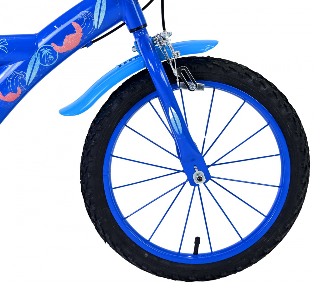 Bicicleta pentru baieti Disney Stitch, 16 inch, culoare albastru, frana de mana fata si spate [7]