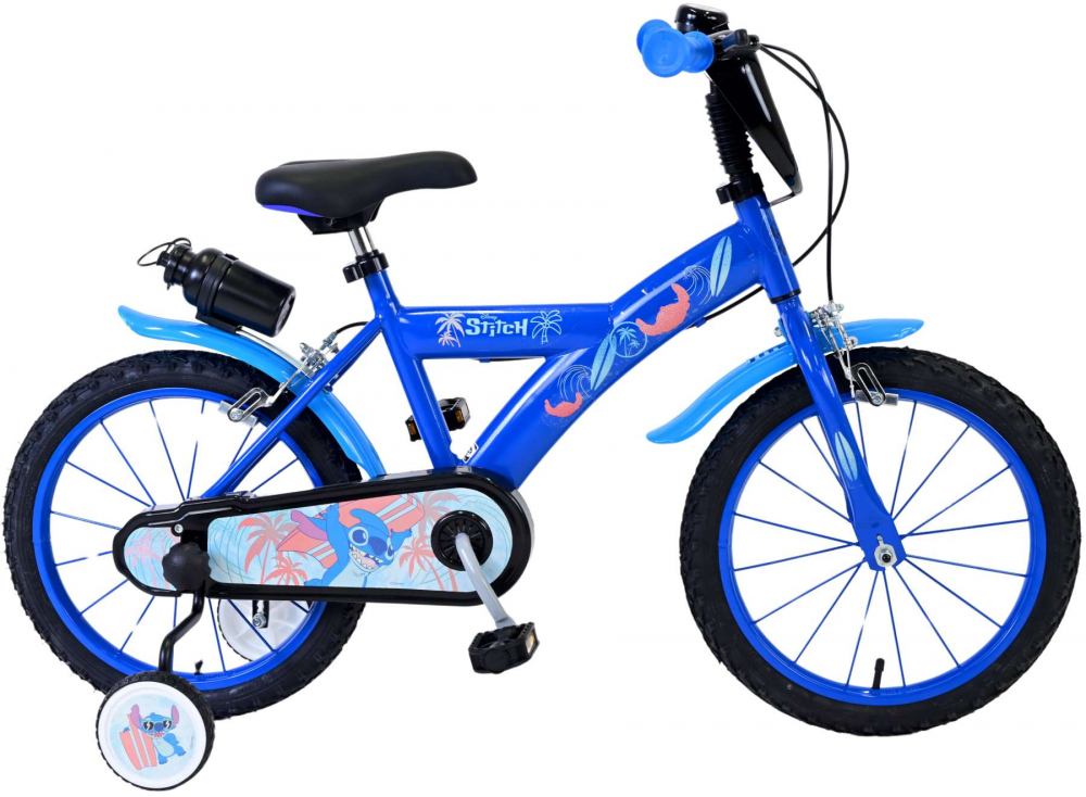 Bicicleta pentru baieti Disney Stitch, 16 inch, culoare albastru, frana de mana fata si spate [3]