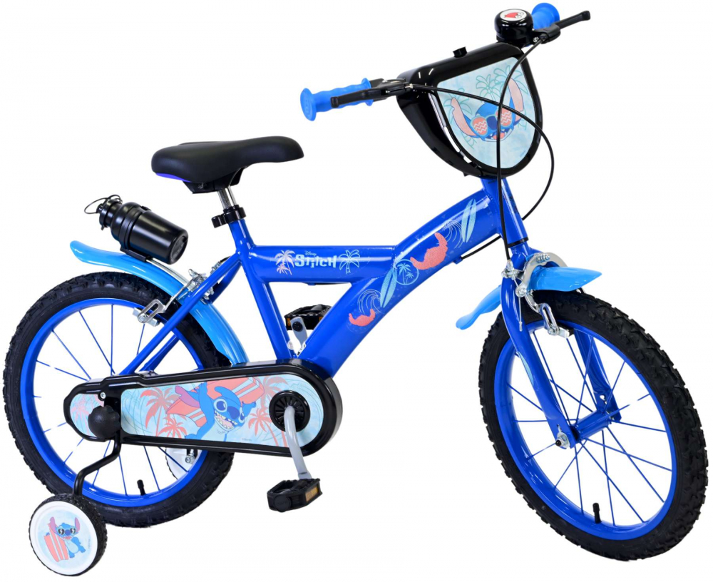 Bicicleta pentru baieti Disney Stitch, 16 inch, culoare albastru, frana de mana fata si spate [9]
