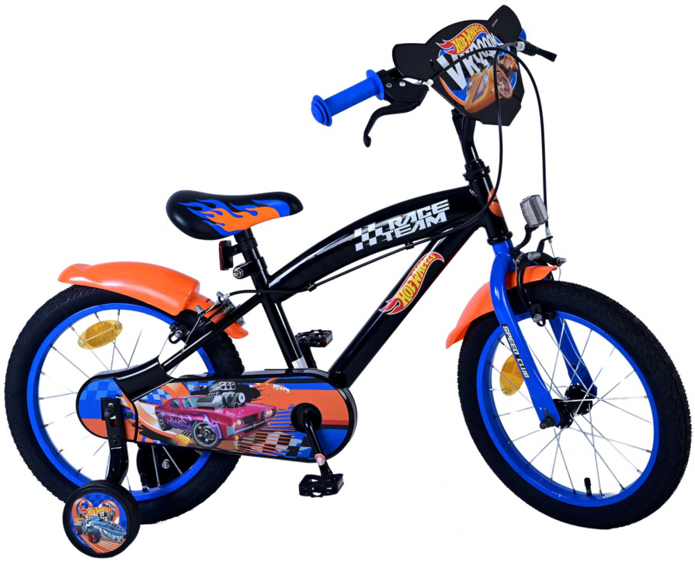 Bicicleta pentru baieti, Hot Wheels, 16 inch, culoare negru, frana de mana fata si spate