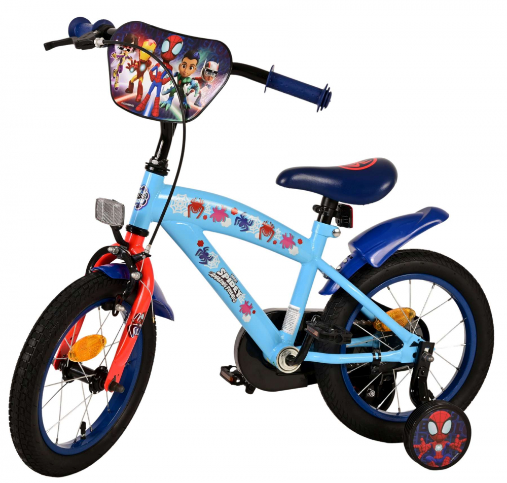 Bicicleta pentru baieti Spidey, 14 inch, culoare albastru, frana de mana fata si contra spate