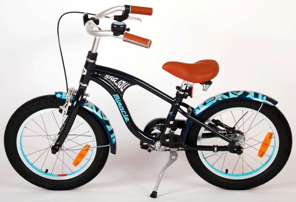 Bicicleta pentru baieti Volare Miracle Cruiser, 16 inch, culoare albastru mat/negru, frana de mana fata si contra [4]