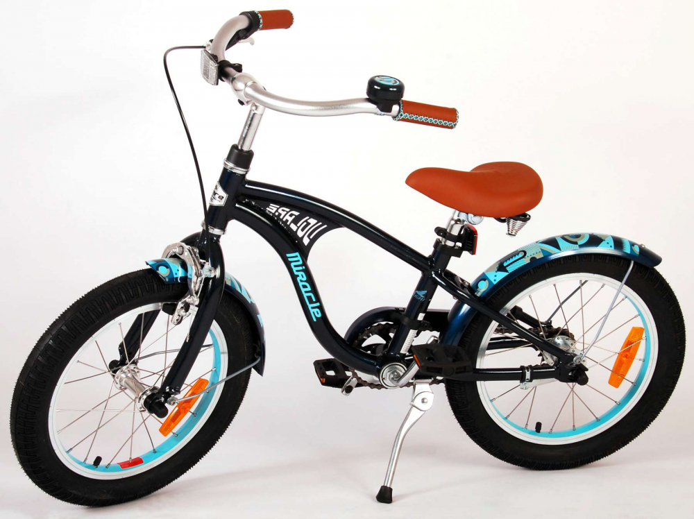 Bicicleta pentru baieti Volare Miracle Cruiser, 16 inch, culoare albastru mat/negru, frana de mana fata si contra [3]