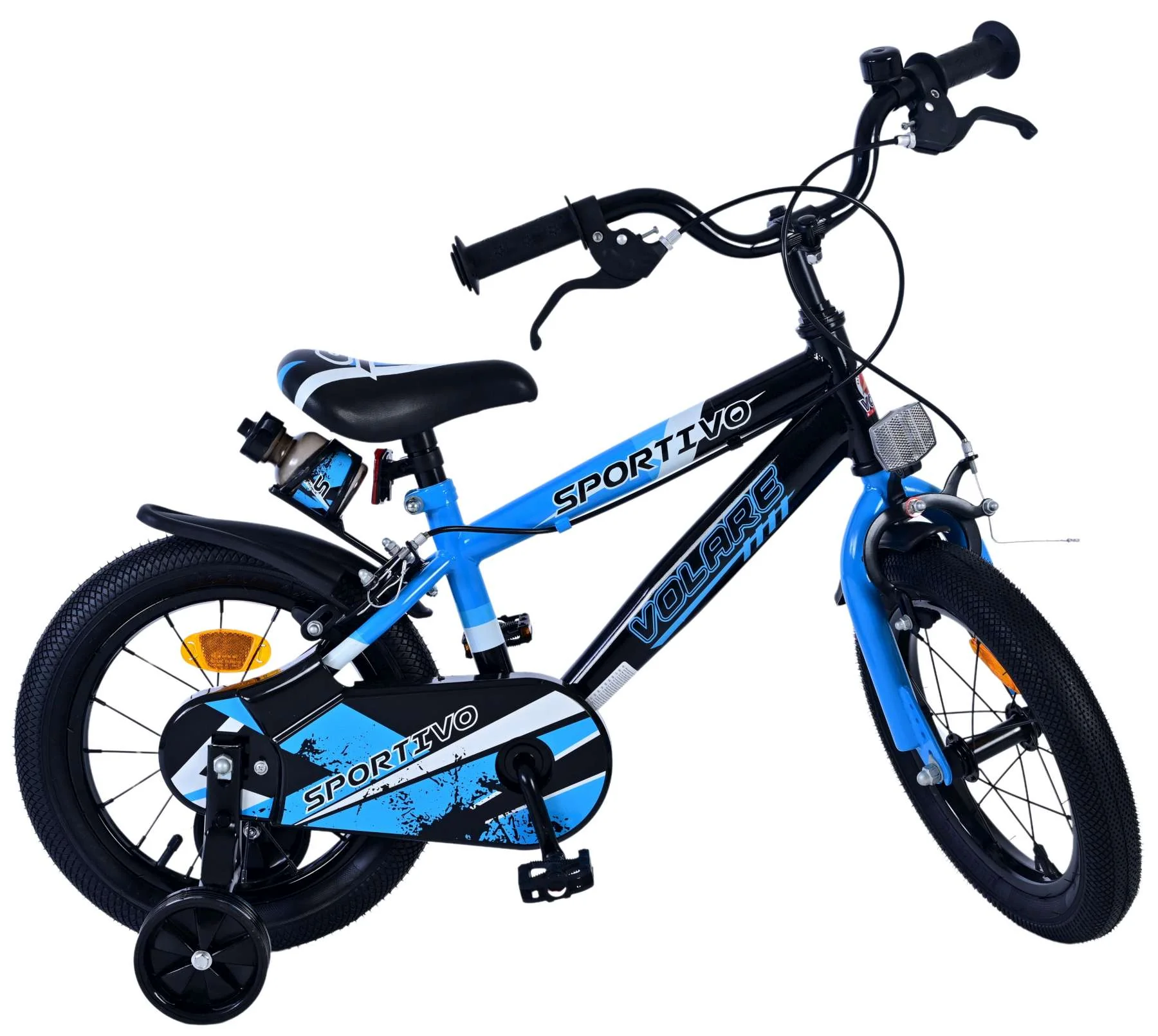 Bicicleta pentru baieti Volare Sportivo, 14 inch, culoare Negru/Albastru, frana de mana fata - spate [2]