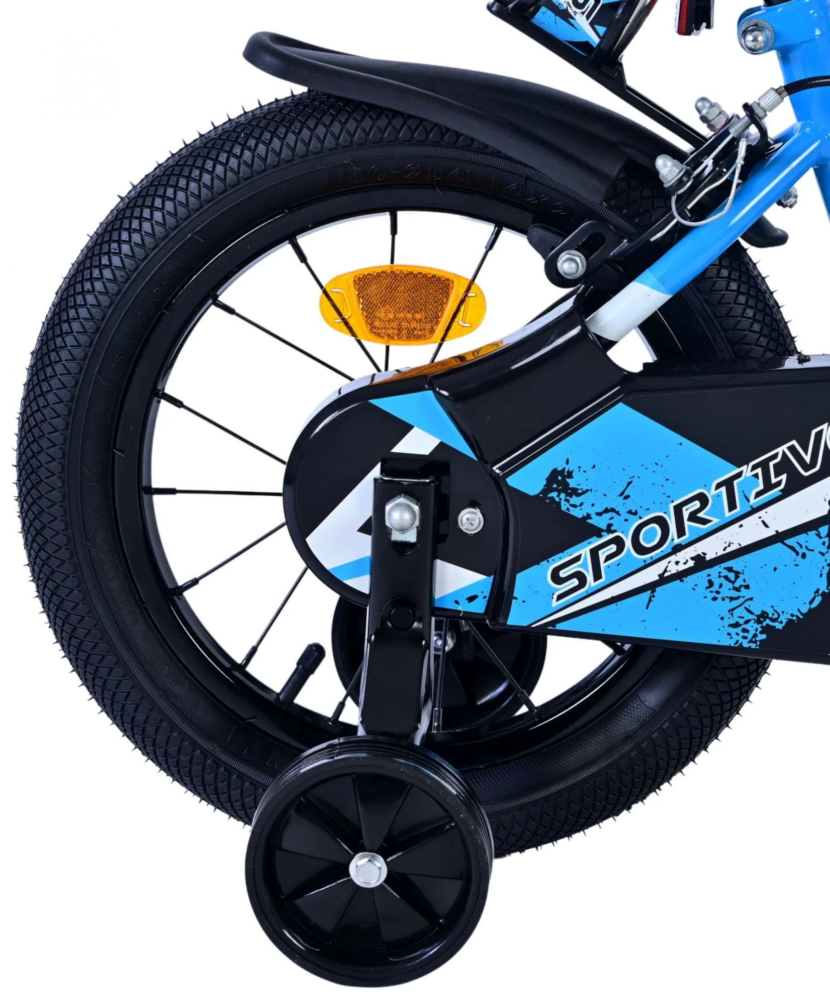 Bicicleta pentru baieti Volare Sportivo, 14 inch, culoare Negru/Albastru, frana de mana fata - spate [9]
