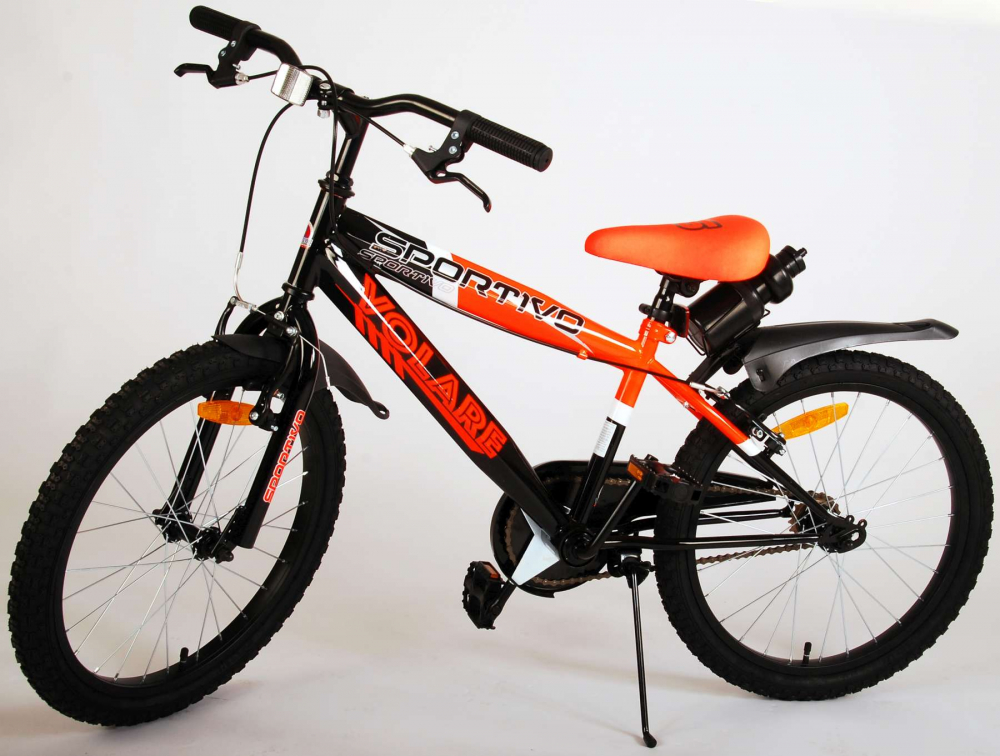 Bicicleta pentru baieti Volare Sportivo, 18 inch, culoare portocaliu neon / negru, frana de mana fata - spate [7]