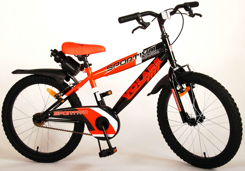 Bicicleta pentru baieti Volare Sportivo, 18 inch, culoare portocaliu neon / negru, frana de mana fata - spate [3]
