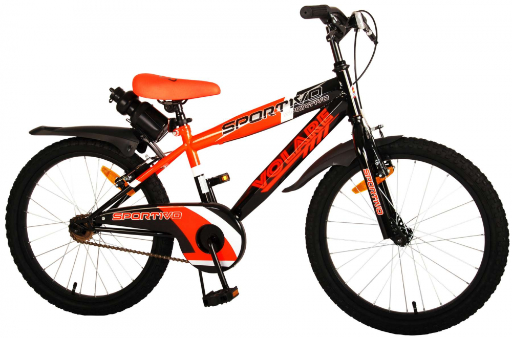 Bicicleta pentru baieti Volare Sportivo, 18 inch, culoare portocaliu neon / negru, frana de mana fata - spate [2]