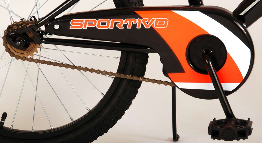 Bicicleta pentru baieti Volare Sportivo, 18 inch, culoare portocaliu neon / negru, frana de mana fata - spate [11]