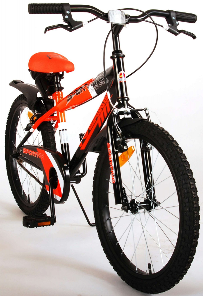 Bicicleta pentru baieti Volare Sportivo, 18 inch, culoare portocaliu neon / negru, frana de mana fata - spate [4]