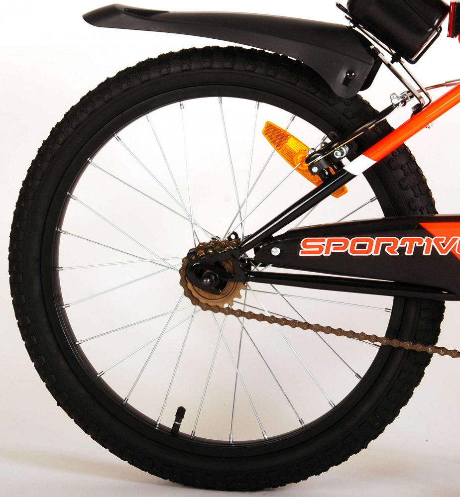 Bicicleta pentru baieti Volare Sportivo, 18 inch, culoare portocaliu neon / negru, frana de mana fata - spate [9]