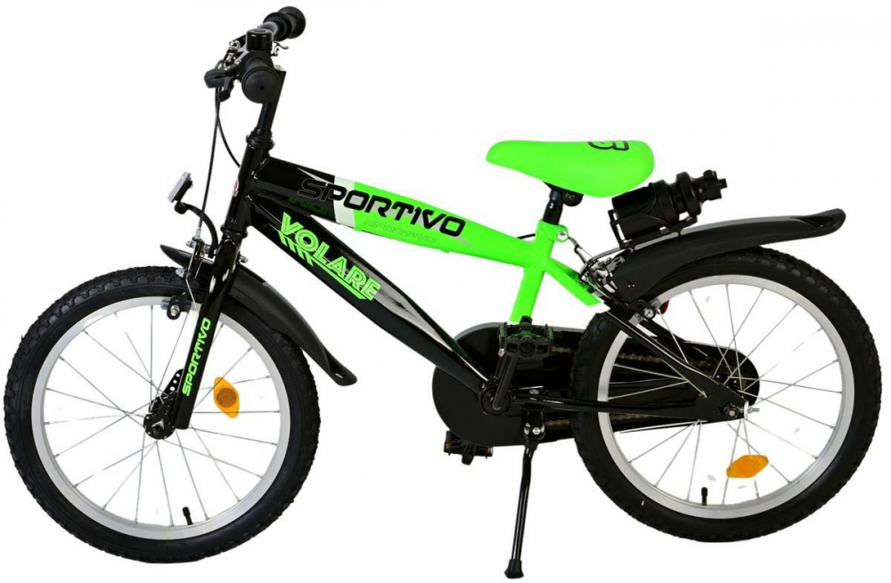Bicicleta pentru baieti Volare Sportivo, 18 inch, culoare verde neon / negru, frana de mana fata - spate [3]