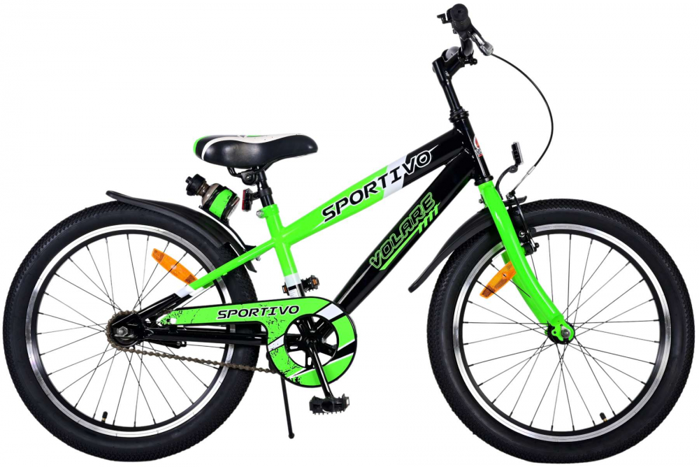 Bicicleta pentru baieti Volare Sportivo, 20 inch, culoare verde negru, frana de mana fata si contra spate