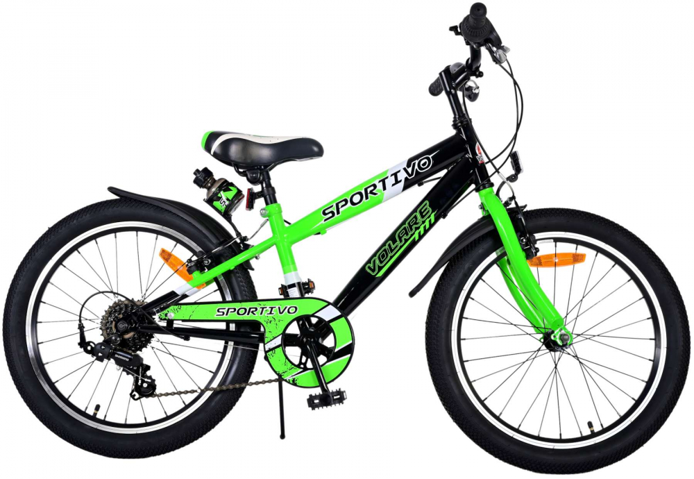 Bicicleta pentru baieti Volare Sportivo, 20 inch, culoare verde negru, frana de mana fata - spate