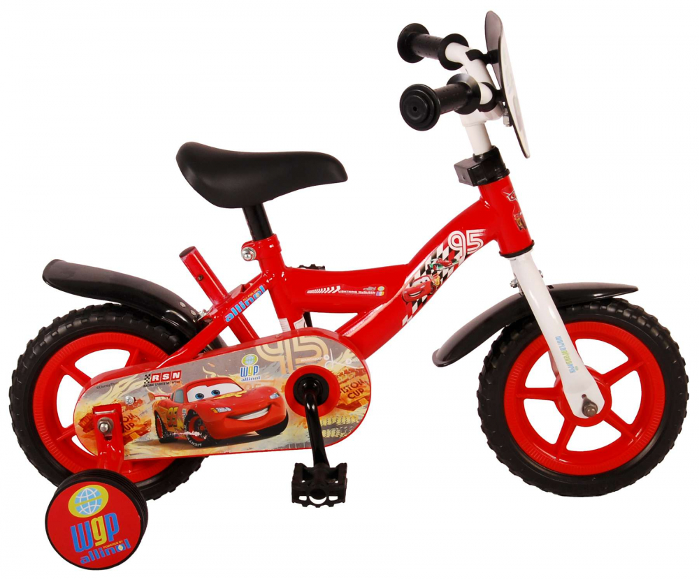 Bicicleta pentru copii Disney Cars, 10 inch, culoare rosu, fara frana