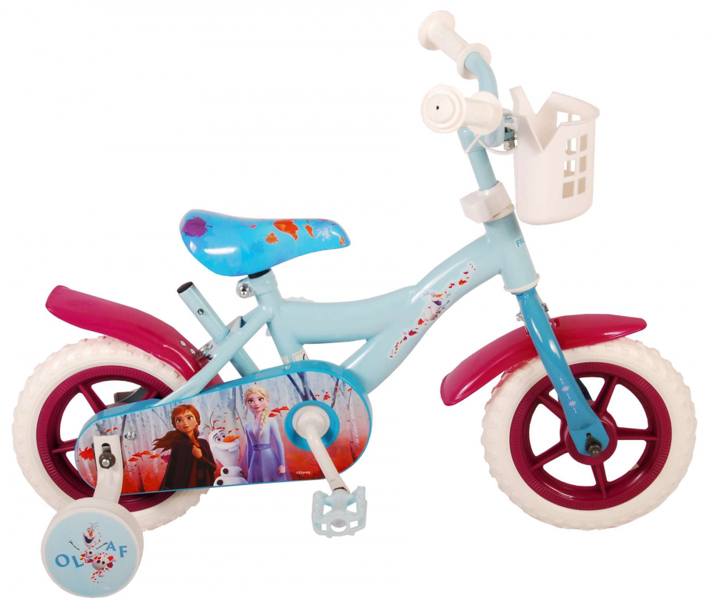 Bicicleta pentru copii Disney Frozen 2, 10 inch, culoare albastru roz, fara frana