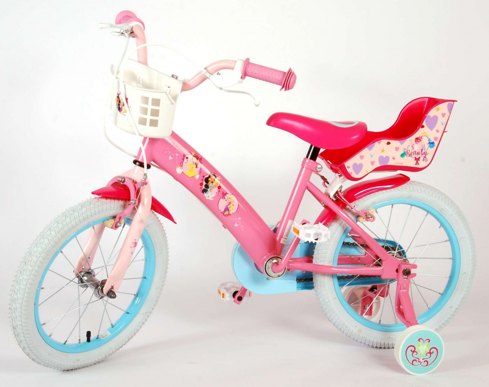 Bicicleta pentru copii Disney Princess, 14 inch, culoare roz, frana de mana fata - spate