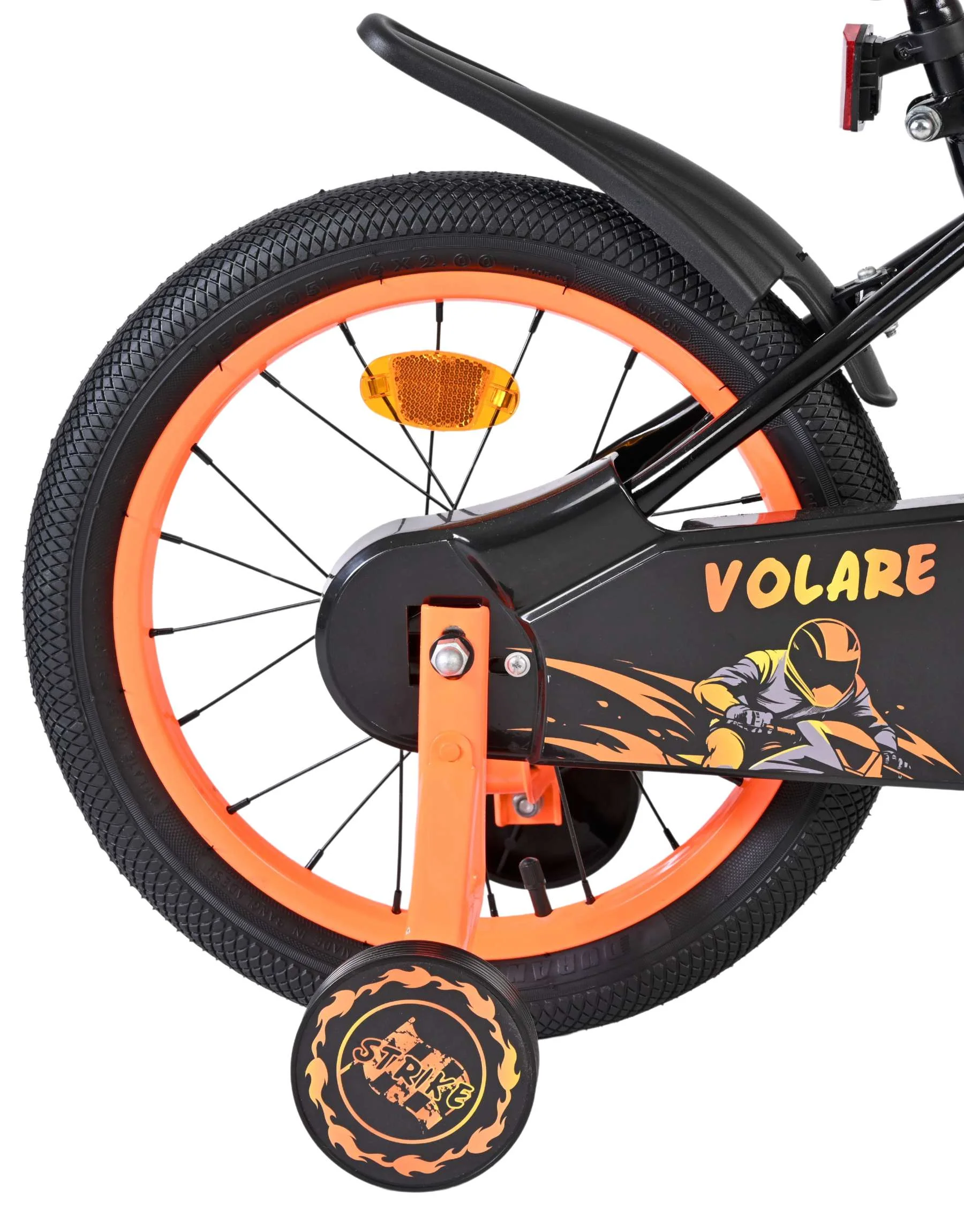 Bicicleta pentru copii Volare Strike - Băieți - 16 inch - Negru Portocaliu - Frâne cu două mâini [2]