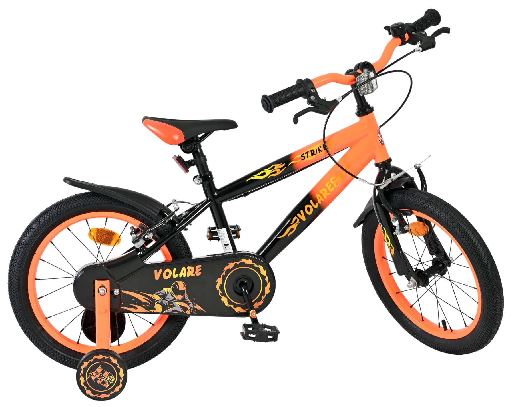 Bicicleta pentru copii Volare Strike - Băieți - 16 inch - Negru Portocaliu - Frâne cu două mâini [10]