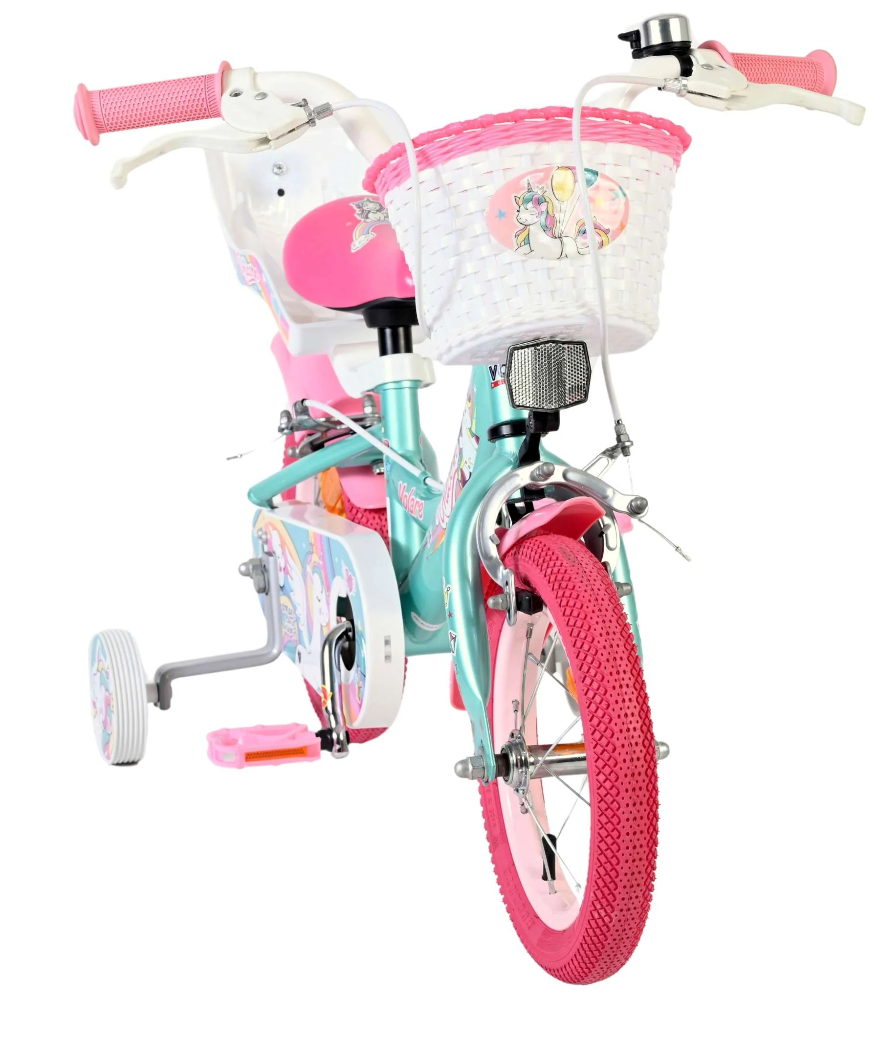 Bicicleta pentru copii Volare Unicorn - Fete - 12 inch - Verde - Frâne cu două mâini [5]