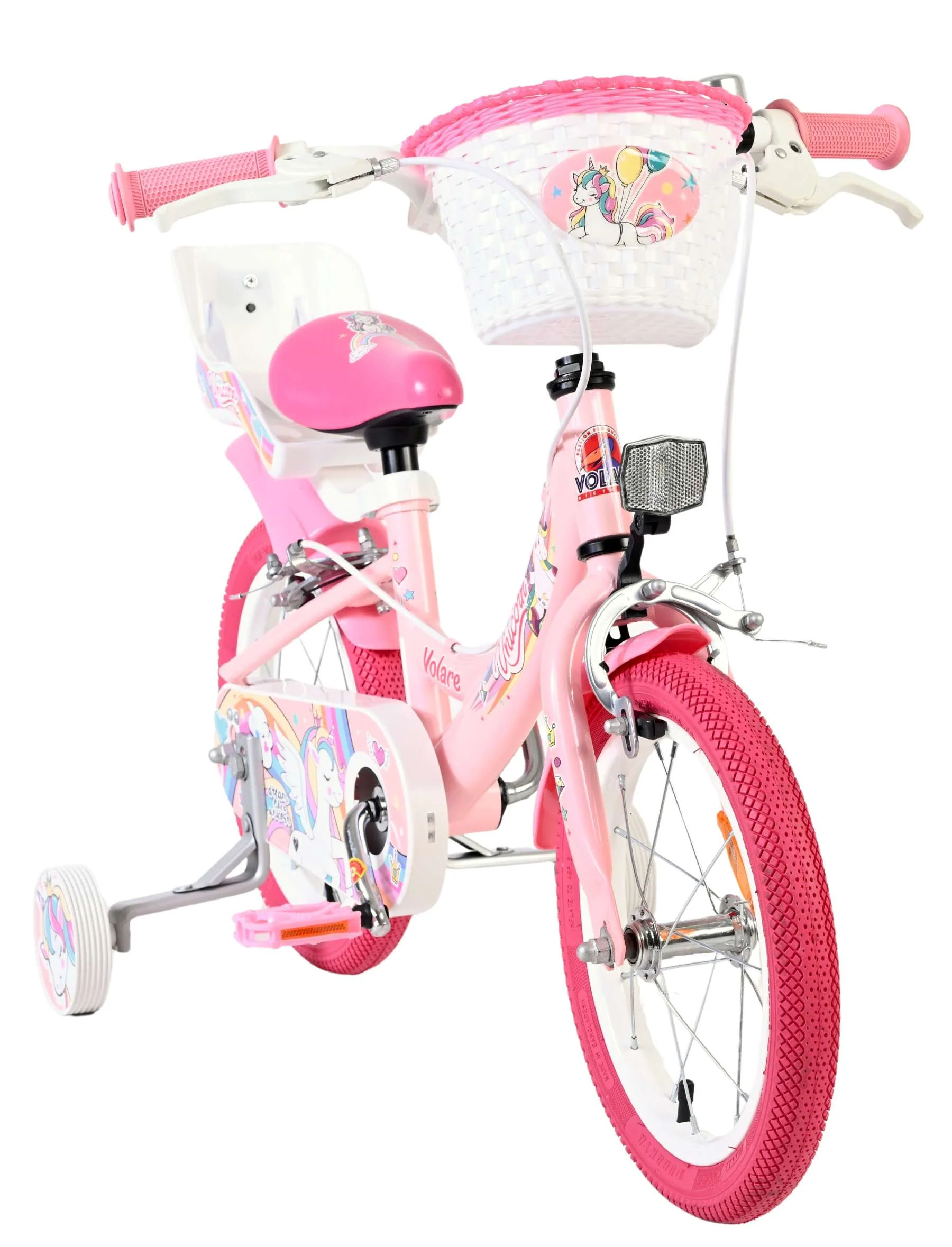 Bicicleta pentru copii Volare Unicorn - Fete - 14 inch - Roz - Frâne cu două mâini [5]