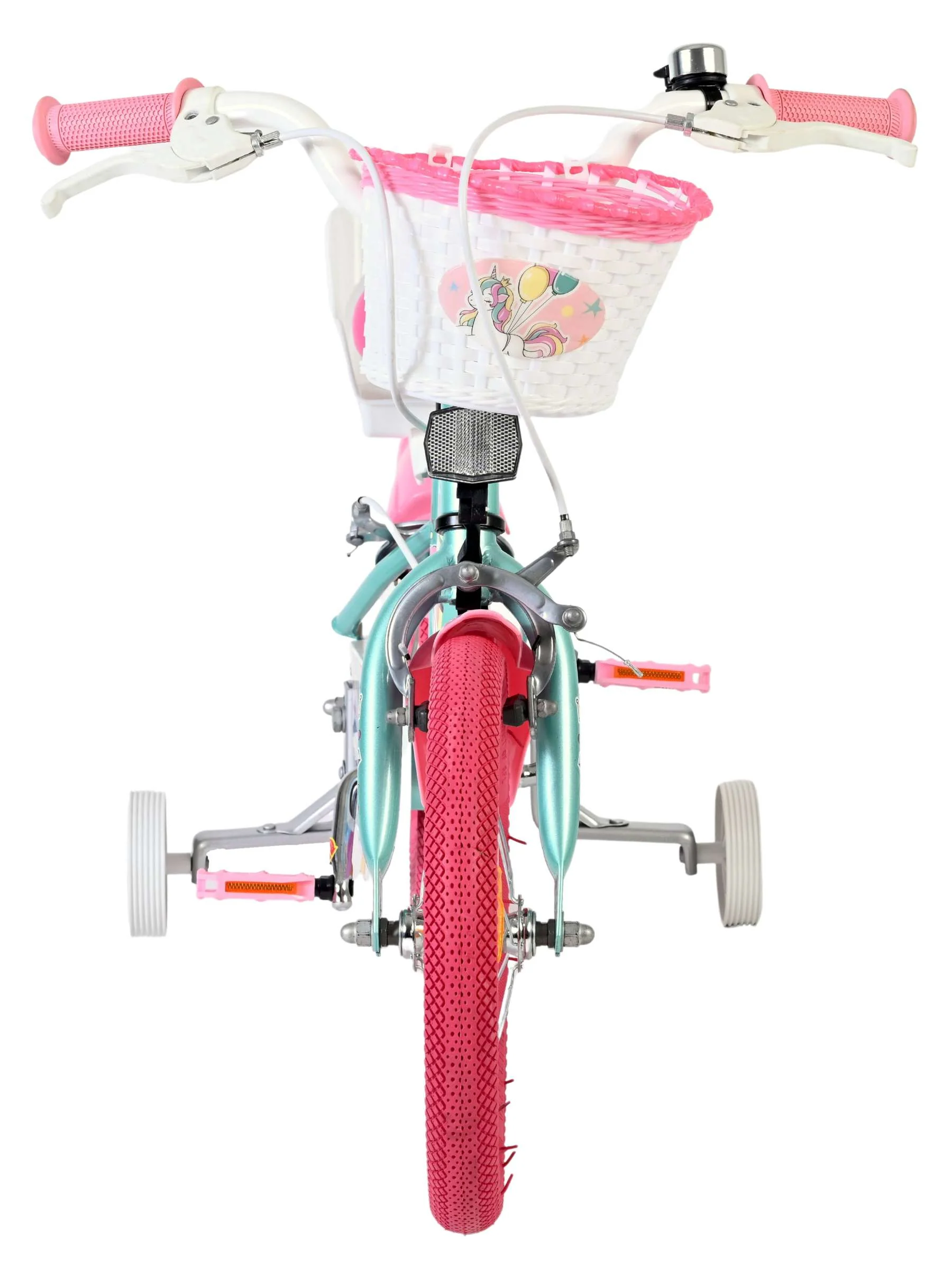Bicicleta pentru copii Volare Unicorn - Fete - 14 inch - Verde - Frâne cu două mâini [6]