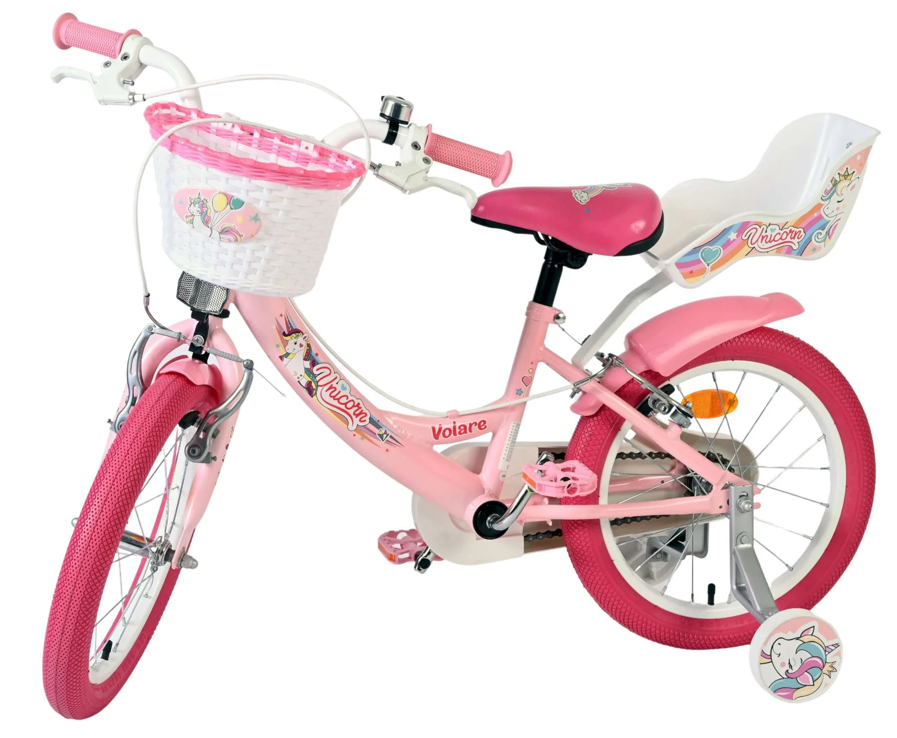 Bicicleta pentru copii Volare Unicorn - Fete - 16 inch - Roz - Frâne cu două mâini [8]