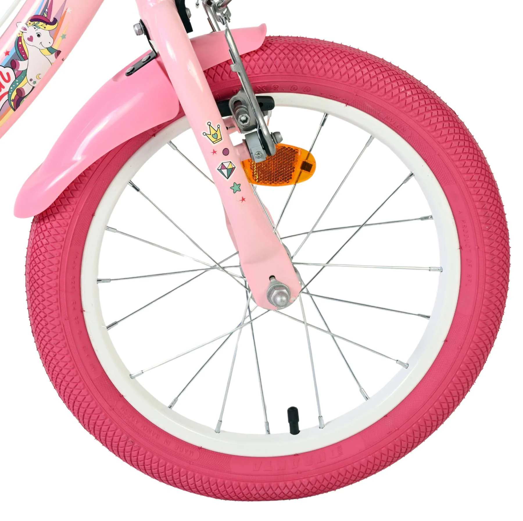Bicicleta pentru copii Volare Unicorn - Fete - 16 inch - Roz - Frâne cu două mâini [3]