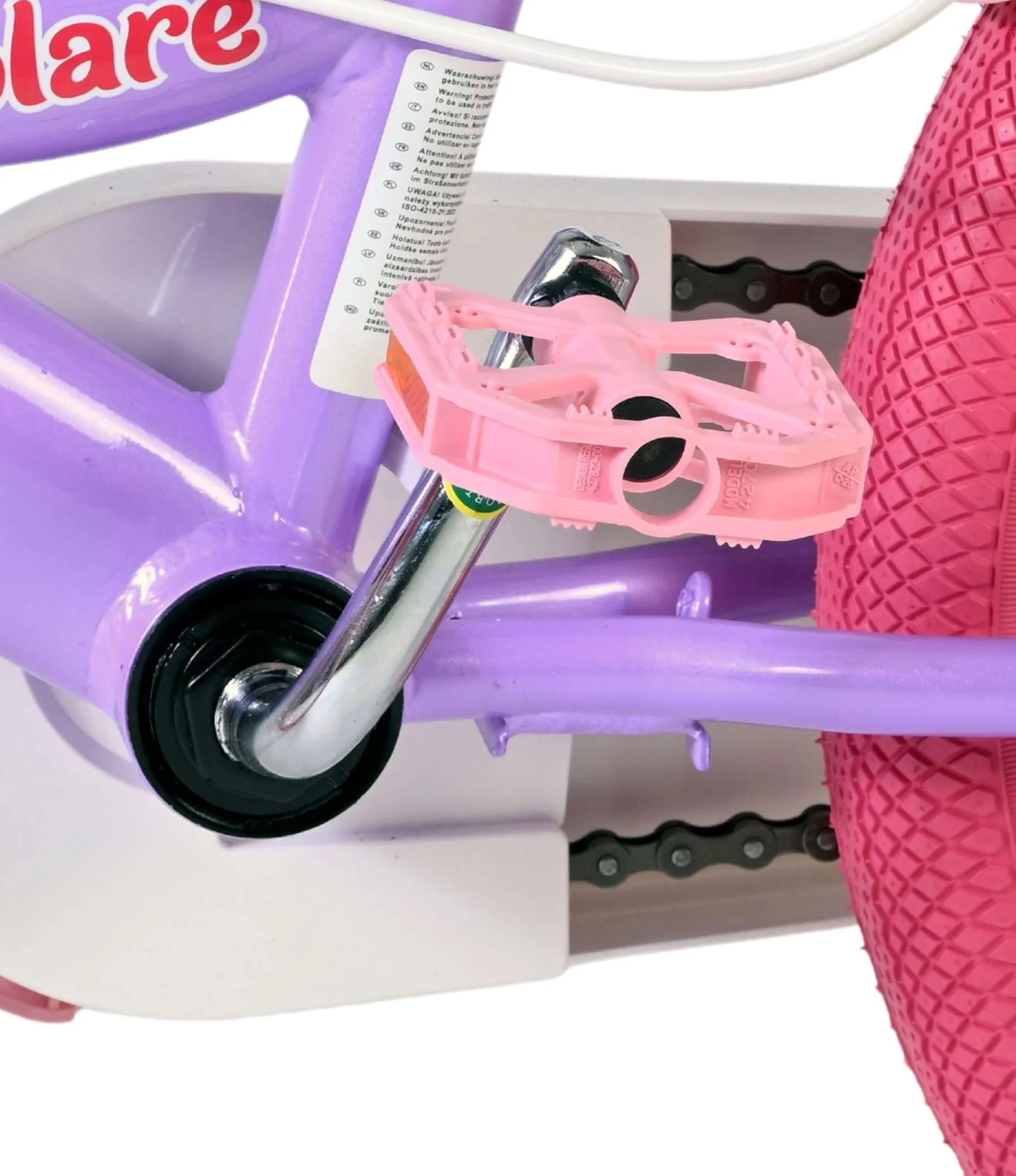 Bicicleta pentru copii Volare Unicorn - Fete - 16 inch - Violet - Frâne cu două mâini [9]
