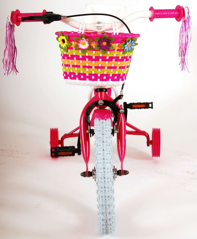 Bicicleta pentru fete Ashley, 14 inch, culoare alb/roz, frana de mana + contra [10]