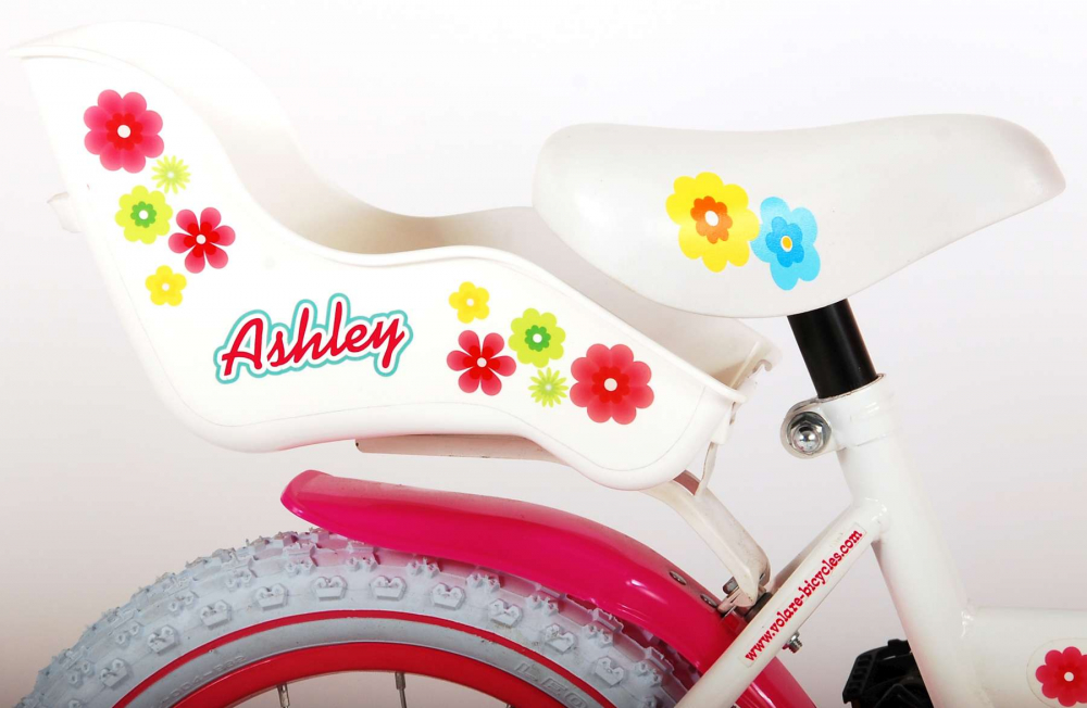 Bicicleta pentru fete Ashley, 14 inch, culoare alb/roz, frana de mana + contra [7]