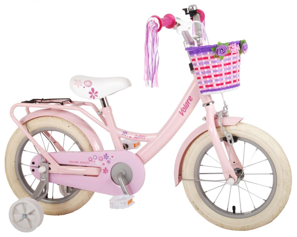 Bicicleta pentru fete Ashley, 14 inch, culoare roz violet, frana de mana + contra