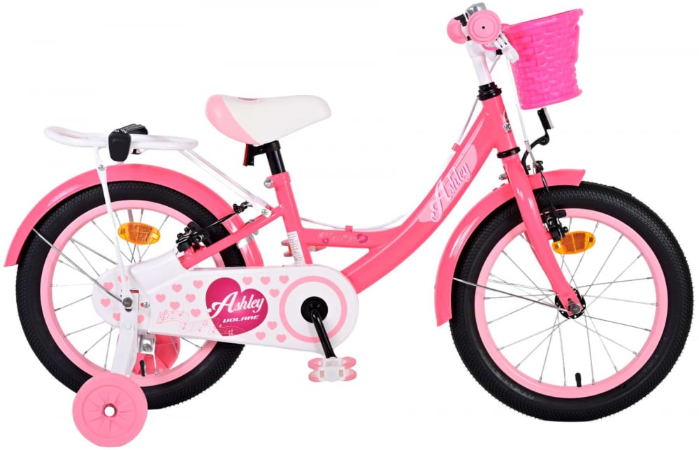 Bicicleta pentru fete Ashley, 16 inch, culoare roz, frana de mana fata si spate