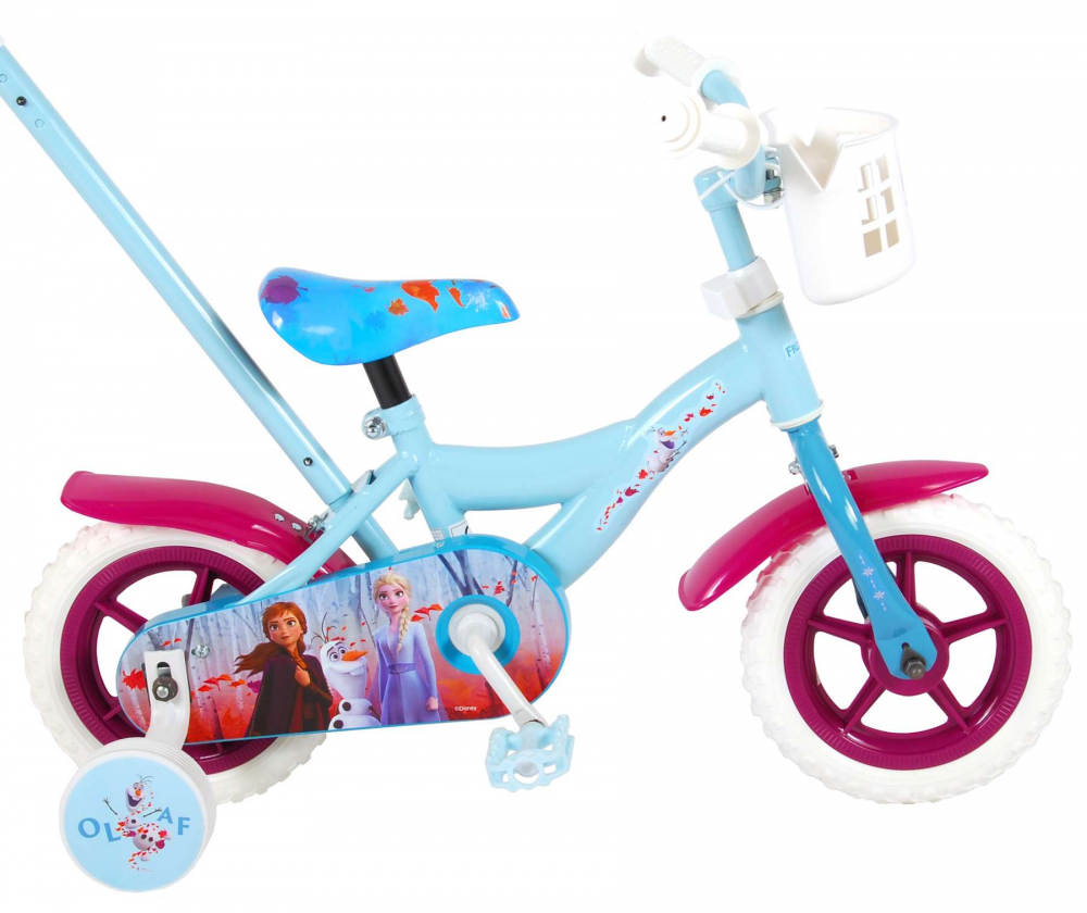 Bicicleta pentru fete, Disney Frozen 2, 10 inch, culoare Albastru Roz, fara frane