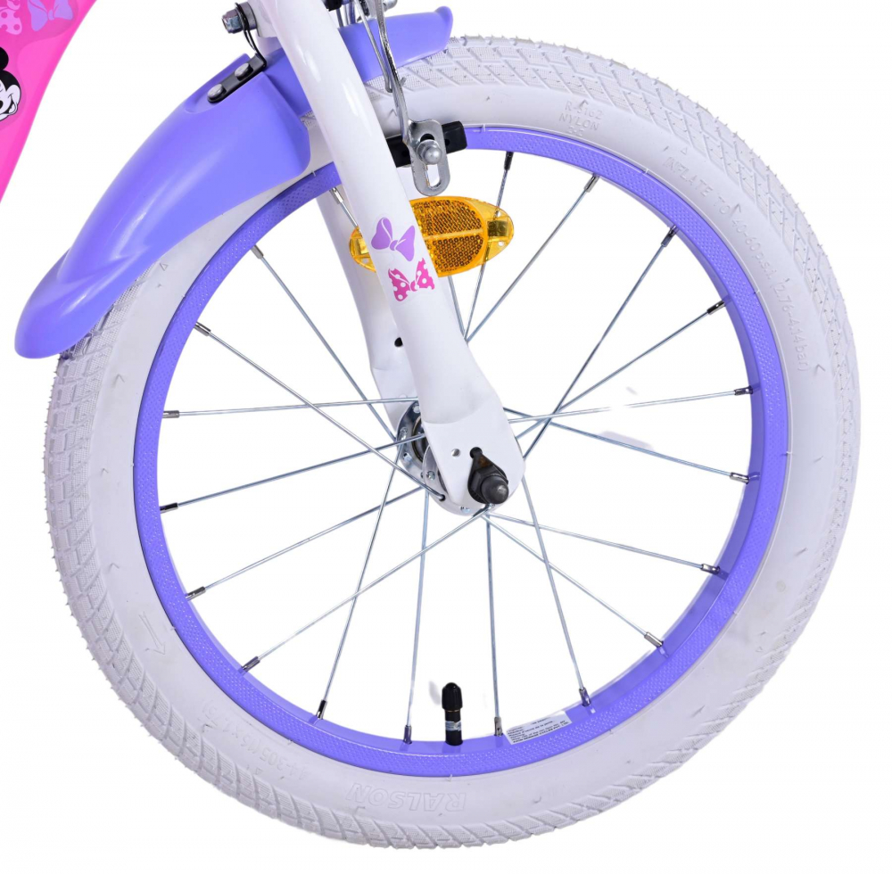 Bicicleta pentru fete Disney Minnie, 16 inch, culoare roz/violet, frana de mana fata si spate [8]