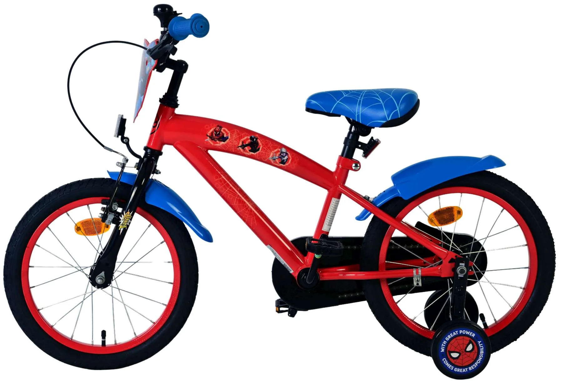 Bicicleta copii Marvel Spiderman 16 inch, pentru baieti, culoare rosu, frana de mana fata si butuc spate [4]