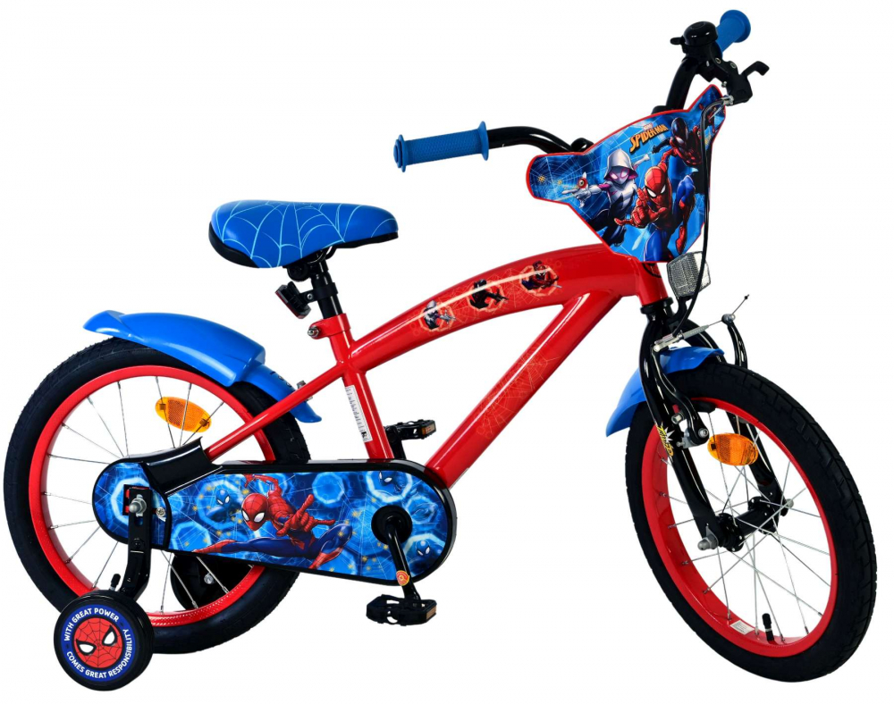 Bicicleta copii Marvel Spiderman 16 inch, pentru baieti, culoare rosu, frana de mana fata si butuc spate [5]